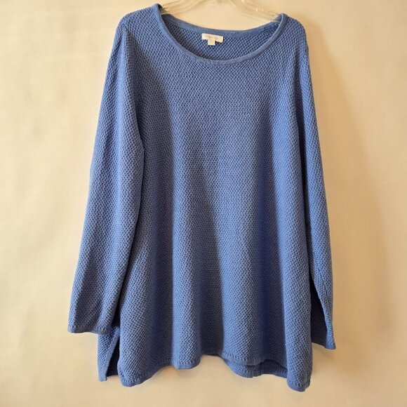 Charter Club Light Blue Round Neck Knit Pull-Over Sweater Plus Sz 2X - Picture 2 of 12